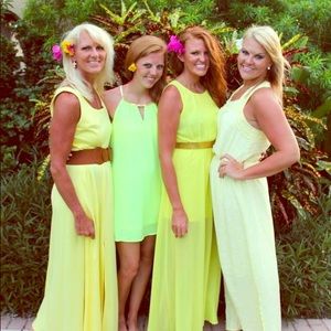 Yellow floral maxi dress. Size L